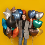 Шар (18''/46 см) Сердце, Грибной, Сатин, 1 шт., 201500SMU