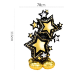 Шар 3D (42''/107 см) Фигура на подставке, Звезды Люкс, 1 шт. в уп., 23573