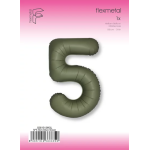 Шар (40''/102 см) Цифра, 5 Slim, Оливковый, Матовый, 1 шт. в уп., B901915MOL