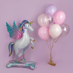 Шар 3D (55''/140 см) Фигура на подставке, Нежный единорог, Градиент, 1 шт. в уп., 25022