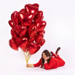 Шар (19''/48 см) Сердце, Красный, 1 шт., 758083