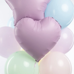 Шар (18''/46 см) Сердце, Сиреневый, Сатин, 1 шт., 27185