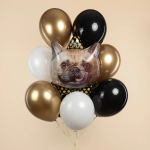 Шар (29''/74 см) Фигура, Бульдог в колпачке, 1 шт., 27754