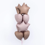 Шар (18''/46 см) Сердце, Ретро Какао, Сатин, 1 шт., 201500SRC