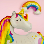 Шар (32''/81 см) Фигура, Единорог на облаке, 1 шт., 23341