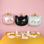 Шар (29''/74 см) Фигура, Котенок Принцесса, Черный, 1 шт., 19771