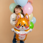 Шар (41''/104 см) Фигура, Корги на День Рождения, 1 шт. в уп., 24163