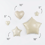 Шар с клапаном (10''/25 см) Мини-сердце, Кремовый, Сатин, 1 шт., 27272