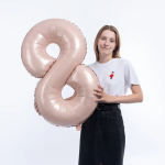 Шар (40''/102 см) Цифра, 8, Винтажная роза, Сатин, 1 шт. в уп., 26718