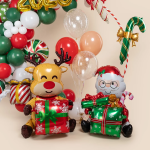 Шар (28''/71 см) Фигура 3D, Дед Мороз с подарком, 1 шт. в уп., 26814