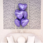 Шар (19''/48 см) Сердце, Пастельный фиолетовый, 1 шт., 758144