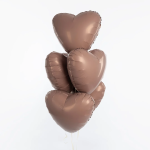 Шар (19''/48 см) Сердце, Мистик, Какао, Сатин, 1 шт., 221066