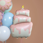 Шар (37''/94 см) Фигура, Торт, Розовый, Сатин, 1 шт., 26127