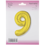 Шар (40''/102 см) Цифра, 9 Slim, Золото, 1 шт. в уп., B901919O