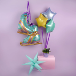 Шар 3D (26''/66 см) Звезда, Составная, Мятный, Макарунс, 1 шт. в уп., 23568