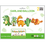 Шар Гирлянда (40''/102 см) Фигура, Динозаврики, 2 шт. в уп., 19897