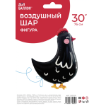 Шар (30''/76 см) Фигура, Курица, Черный, 1 шт. в уп., 26302P