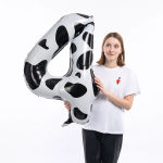 Шар (40''/102 см) Цифра, 4 Пятнышки, Черный/Белый, 1 шт. в уп., 23774