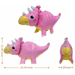 Шар (22''/56 см) Фигура 3D, Маленький динозавр, Розовый, 1 шт., 23459