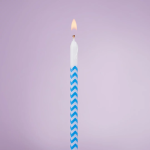 Свечи Точки и полосы, Голубой/Серебро, Металлик, 0,55*14,5 см, 10 шт., 630267