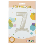 Шар (32''/81 см) Цифра на подставке, 7, Белый песок, 1 шт. в уп., 27517