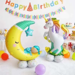 Шар 3D (50''/127 см) Фигура на подставке, Радужный единорог, 1 шт. в уп., 19875