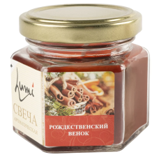 Свеча ароматическая, в банке, Рождественский венок, 5*6 см, 1 шт., 5080216