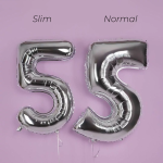 Шар (40''/102 см) Цифра, 5, Серебро, 1 шт. в уп., 901765PP