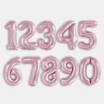 Шар (34''/86 см) Цифра, 5 Slim, Светло-розовый, 1 шт. в уп., 130015