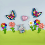 Шар с клапаном (17''/43 см) Мини-цветок, Ромашка, Розовый, 1 шт., 23830