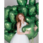 Шар (19''/48 см) Сердце, Зеленый мох, Бохо, 1 шт., 228386