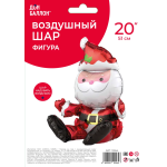 Шар (20''/51 см) Фигура 3D, Дед Мороз, 1 шт. в уп., 15164