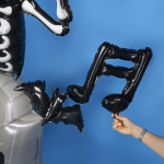 Шар с клапаном (16''/41 см) Мини-фигура, Нота двойная, Черный, 1 шт., 19816