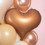 Шар (24''/61 см) Сердце, Люкс, Розовое Золото, Сатин, 1 шт. в уп., 26466