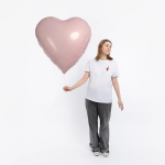 Шар (36''/91 см) Сердце, Пыльная роза, 1 шт. в уп., 224913