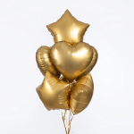 Шар (18''/46 см) Сердце, Золото, Сатин, 1 шт., 27597