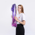 Шар (34''/86 см) Цифра, 1 Сияющий космос, Сиреневый, Градиент, 1 шт. в уп., 131021