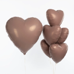 Шар (19''/48 см) Сердце, Мистик, Какао, Сатин, 1 шт., 221066