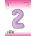 Шар (40''/102 см) Цифра, 2 Slim, Лаванда, Матовый, 1 шт. в уп., B901912MLA
