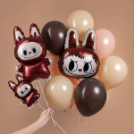 Шар (27''/69 см) Фигура, Плюшевый эльф, Голова, Коричневый, 1 шт., 26875