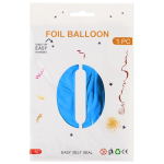 Шар (40''/102 см) Цифра, 0, Синий, Металлик, 1 шт. в уп., 26260