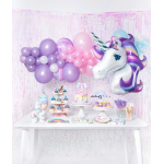 Шар (46''/117 см) Фигура, Голова, Нежный Единорог, Сиреневый, 1 шт., 15236