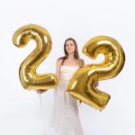 Шар (40''/102 см) Цифра, 2, Золото, 1 шт. в уп., B901762O