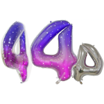 Шар (34''/86 см) Цифра, 4 Сияющий космос, Сиреневый, Градиент, 1 шт. в уп., 131024