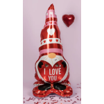 Шар 3D (58''/147 см) Фигура на подставке, Гном с сердечком, 1 шт. в уп., 23931