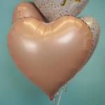 Шар (18''/46 см) Сердце, Винтажная роза, Сатин, 1 шт., 23432