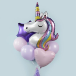 Шар (44''/112 см) Фигура, Голова, Радужный Единорог, 1 шт., 19184