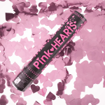 Пневмохлопушка (12/30 см), Сердца фольга, Розовый, 1 шт., 823124