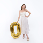 Шар (40''/102 см) Цифра, 0 Slim, Золото, 1 шт. в уп., C901910O