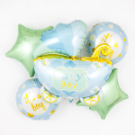 Шар (35''/89 см) Фигура, Коляска для мальчика, Голубой, 1 шт., 17555